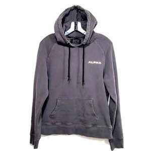 Women Alpha Clothing Co Hoodie Comfort Fleece Long Sleeve Grey Sze Small